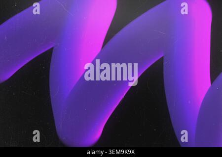 Abstract 3D smooth fluid shape with neon purple gradient texture Stock Photo