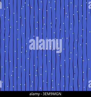 Minimal Stripe Seamless Pattern With Dots Handdrawn Lines Rustic Vector Doodle Linear Decorative Background Stock Vector