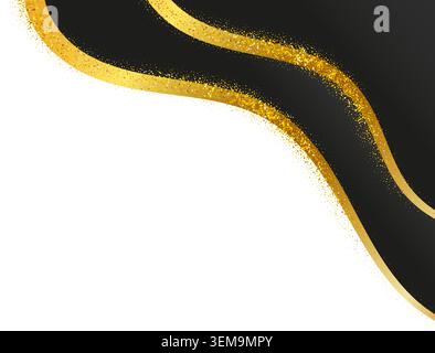 Luxury Black Gold Certificate Corner Glitter Frame Elegant Diploma Border Corner Vector Stock Vector