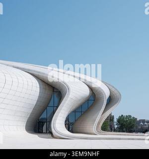 Flowing architectural forms of the Heydar Aliyev Center in Baku, Azerbaijan, designed by Zaha Hadid. Stock Photo