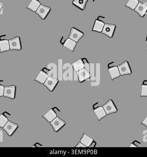 seamless pattern tool milk frother cartoon vector Stock Vector