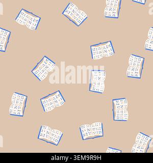seamless pattern embossing braille textbook cartoon vector Stock Vector