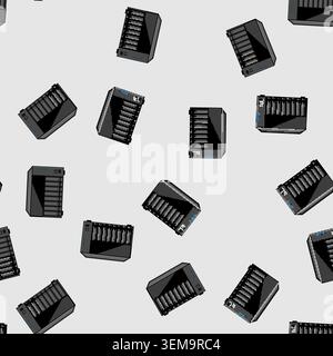 seamless pattern Nas server managing network data storage system Stock Vector