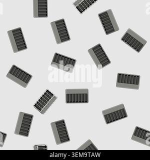 seamless pattern lithium aa battery charger cartoon vector Stock Vector