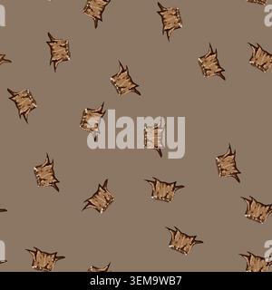 seamless pattern cut stump cartoon vector Stock Vector
