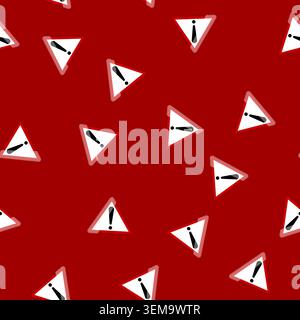 seamless pattern stop road sign cartoon vector Stock Vector