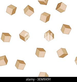 pattern business wooden blocks cartoon vector Stock Vector