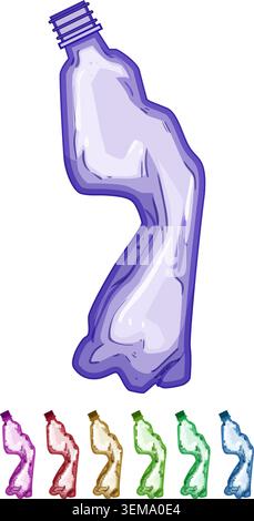 empty crumpled plastic bottle cartoon vector graphic Stock Vector