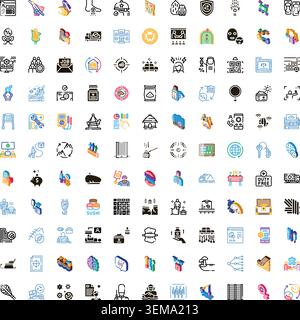 Collection of business, industry, and technology icons Stock Vector