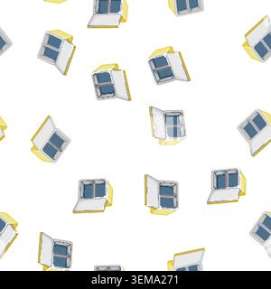 pattern empty fridge refrigerator cartoon vector Stock Vector