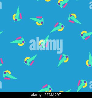 seamless pattern aesthetic risograph effect cartoon vector Stock Vector