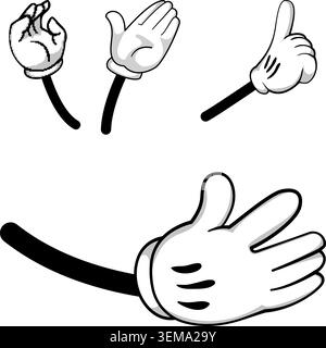 Cartoon hands drawing gesturing different poses collection Stock Vector