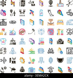 Collection of various modern business and industry icons Stock Vector