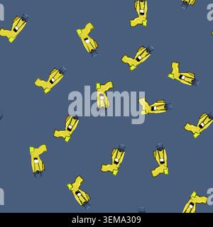 seamless pattern police taser gun cartoon vector Stock Vector