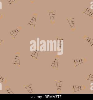 seamless pattern man step ladder cartoon vector Stock Vector