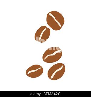Group of roasted coffee beans vector organic icons Stock Vector