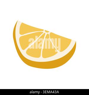 Fresh lemon slice juicy citrus fruit vector icon Stock Vector