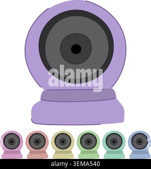 technology security camera vector cartoon graphic Stock Vector