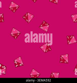 seamless pattern number dice cartoon vector Stock Vector