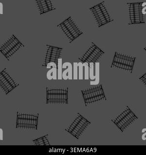seamless pattern barrier park fence cartoon vector Stock Vector