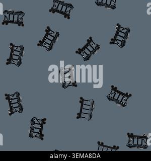 seamless pattern freight coal wagon cartoon vector Stock Vector