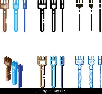 range leatherworking crafting tools icon vector outline Stock Vector