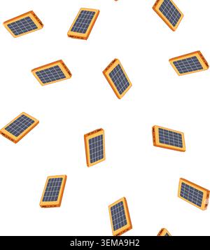 pattern device solar charger cartoon vector Stock Vector