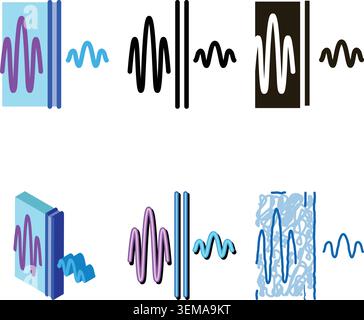 simplified sound and silence icon vector outline Stock Vector