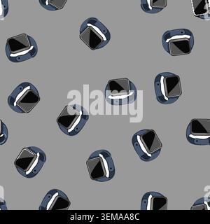 seamless pattern screen smart watch cartoon vector Stock Vector