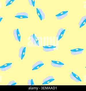 seamless pattern food glass container cartoon vector Stock Vector