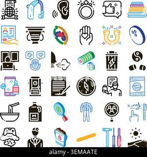 Collection of diverse lifestyle and concept icons Stock Vector