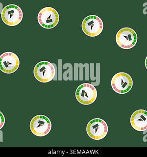 seamless pattern dial speedometer cartoon vector Stock Vector
