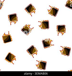 pattern spaceship fire game button cartoon vector Stock Vector