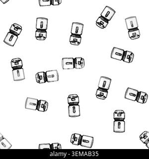pattern Automatic pet feeder providing convenient pet care solution Stock Vector