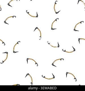 pattern active piolet ice tool cartoon vector Stock Vector