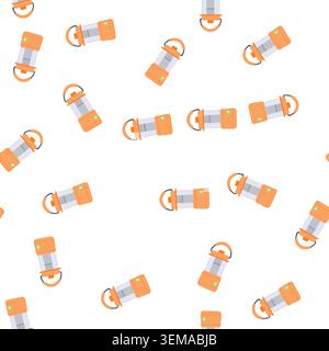 pattern camp camping lamp cartoon vector Stock Vector