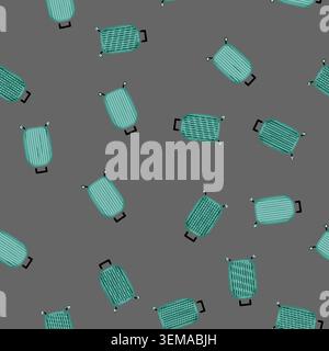 seamless pattern suitcase luggage bag cartoon vector Stock Vector