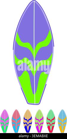 board surfboard vector cartoon graphic Stock Vector
