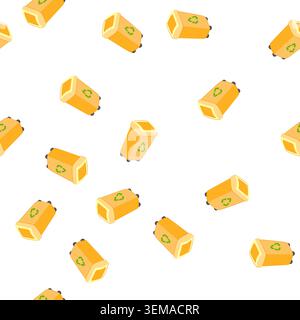pattern waste trash bin cartoon vector Stock Vector
