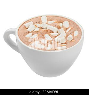 Isolated hot chocolate with marshmallows in cup Stock Photo