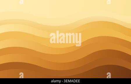 Abstract background with smooth flowing yellow and orange wavy lines Stock Vector