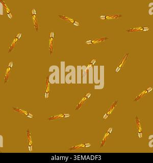 seamless pattern fire bullet flying cartoon vector Stock Vector