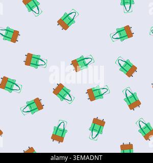 seamless pattern cabin trolley bag cartoon vector Stock Vector
