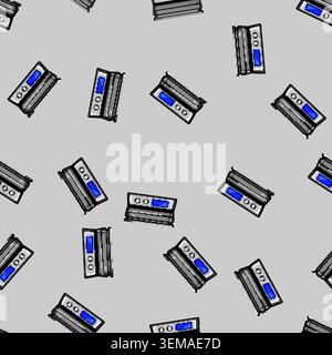 seamless pattern roast electric grill cartoon vector Stock Vector