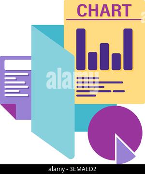 investment portfolio and financial reports Stock Vector