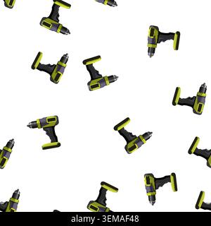 pattern electric drill cartoon vector sign color Stock Vector
