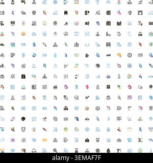 Large collection of diverse isometric icon set for business Stock Vector