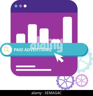 Paid search engine promotion and brand promotions Stock Vector