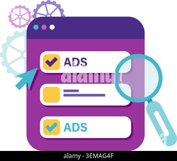 Ad optimization and brand promotions Stock Vector