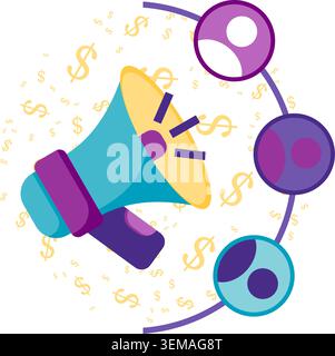 Advertising target audience and brand promotions Stock Vector